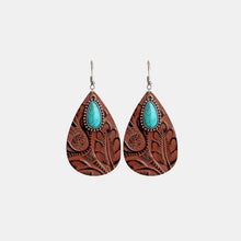 Load image into Gallery viewer, Artificial Turquoise Teardrop Earrings
