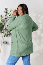 Load image into Gallery viewer, Basic Bae Full Size Ribbed Open Front Cardigan with Pockets
