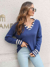 Load image into Gallery viewer, Johnny Collar Drop Shoulder Sweater
