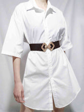 Load image into Gallery viewer, Geometric Buckle Elastic Wide Belt
