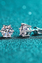 Load image into Gallery viewer, 925 Sterling Silver 6-Prong 2 Carat Moissanite Stud Earrings
