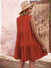 Load image into Gallery viewer, Sleeveless Notched Neck Tiered Dress

