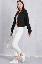Load image into Gallery viewer, Button Up Dropped Shoulder Denim Jacket
