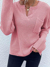 Load image into Gallery viewer, Notched Long Sleeve Sweater
