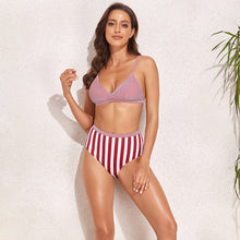 Load image into Gallery viewer, Striped Adjustable Strap Bikini Set
