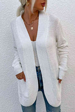 Load image into Gallery viewer, Open Front Rib-Knit Cardigan with Pockets
