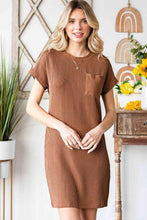 Load image into Gallery viewer, Ribbed Round Neck Short Sleeve Dress
