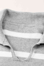 Load image into Gallery viewer, Striped Collared Neck Slit Sweater
