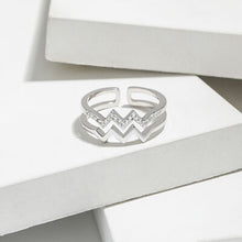 Load image into Gallery viewer, Wave Shape Inlaid Zircon Open Ring
