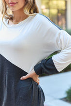 Load image into Gallery viewer, Celeste Design Full Size Contrast Long Sleeve Top
