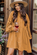 Load image into Gallery viewer, Button Up Lantern Sleeve Dress
