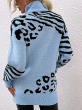 Load image into Gallery viewer, Animal Print Turtleneck Sweater
