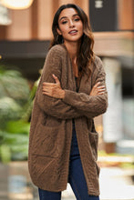 Load image into Gallery viewer, Mixed Knit Open Front Longline Cardigan
