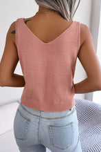 Load image into Gallery viewer, Decorative Button Mixed Knit Tank
