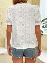 Load image into Gallery viewer, Buttoned V-Neck Flounce Sleeve Top
