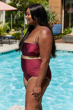 Load image into Gallery viewer, Marina West Swim Wave Break Contrast Trim One-Piece in Wine
