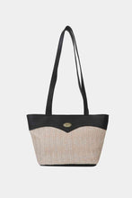 Load image into Gallery viewer, Two-Tone Straw PU Tote Bag
