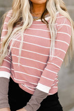 Load image into Gallery viewer, Striped Round Neck Long Sleeve T-Shirt
