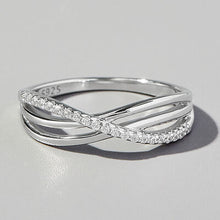 Load image into Gallery viewer, Crisscross Inlaid Zircon 925 Sterling Silver Ring
