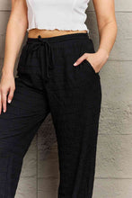 Load image into Gallery viewer, GeeGee Dainty Delights Textured High Waisted Pant in Black
