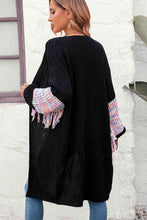 Load image into Gallery viewer, Fringe Sleeve Dropped Shoulder Cardigan
