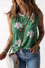 Load image into Gallery viewer, Printed Side Slit Round Neck Tank

