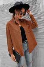 Load image into Gallery viewer, Button Front Drop Shoulder Corduroy Blouse
