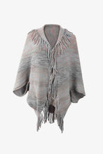 Load image into Gallery viewer, Multicolored Fringe Trim Poncho
