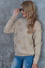 Load image into Gallery viewer, Mock Neck Frayed Trim Sweater

