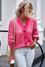 Load image into Gallery viewer, Waffle-Knit Drop Shoulder Button-Down Cardigan
