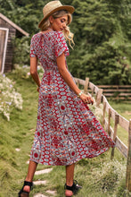 Load image into Gallery viewer, Printed Tie Back Flutter Sleeve Dress
