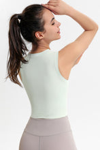 Load image into Gallery viewer, Ribbed Crisscross Round Neck Cropped Sports Tank
