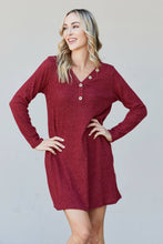 Load image into Gallery viewer, Heimish Chicago Skyline Full Size Ribbed Henley Dress
