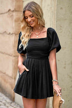 Load image into Gallery viewer, Square Neck Pleated Romper with Pockets
