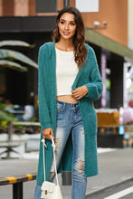 Load image into Gallery viewer, Open Front Long Sleeve Slit Hooded Cardigan

