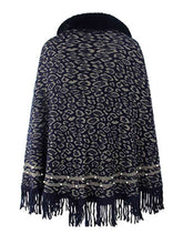 Load image into Gallery viewer, Leopard Fringe Hem Poncho
