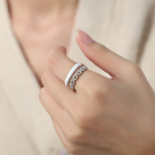 Load image into Gallery viewer, Enamel 18K Gold-Plated Open Ring
