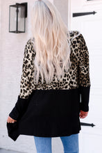 Load image into Gallery viewer, Leopard Color Block Open Front Longline Top
