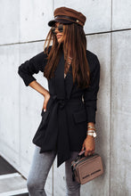 Load image into Gallery viewer, Belted Shawl Collar Blazer
