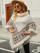 Load image into Gallery viewer, Fringe Geometric Cape Sleeve Poncho
