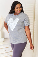 Load image into Gallery viewer, Simply Love Heart Graphic Cuffed Short Sleeve T-Shirt
