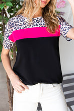 Load image into Gallery viewer, Leopard Color Block Short Sleeve Tee
