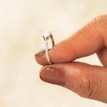 Load image into Gallery viewer, Heart Shape Cross Inlaid Zircon Open Ring
