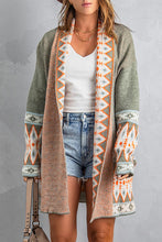 Load image into Gallery viewer, Geometric Open Front Long Sleeve Cardigan
