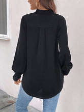 Load image into Gallery viewer, Smocked Notched Long Sleeve Blouse
