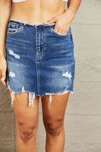 Load image into Gallery viewer, BAYEAS High Waisted Distressed Mini Skirt
