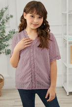 Load image into Gallery viewer, Girls Swiss Dot Spliced Lace Blouse
