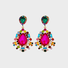 Load image into Gallery viewer, Teardrop Shape Rhinestone Alloy Dangle Earrings
