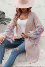 Load image into Gallery viewer, Fringe Sleeve Dropped Shoulder Cardigan
