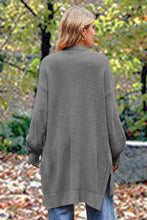 Load image into Gallery viewer, Openwork Long Sleeve Open Front Slit Cardigan
